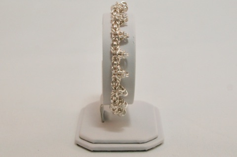 Spiky Byzantine Bracelet in Silver Enameled Copper
